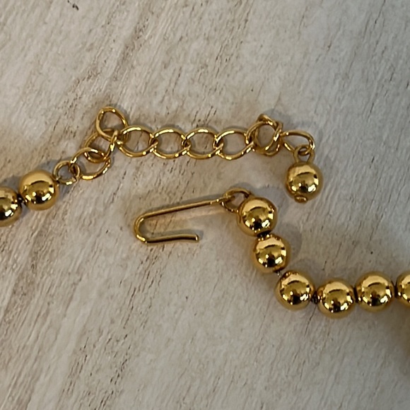 GOLD TONE BEAD NECKLACE 17-19” unknown maker - Picture 5 of 7